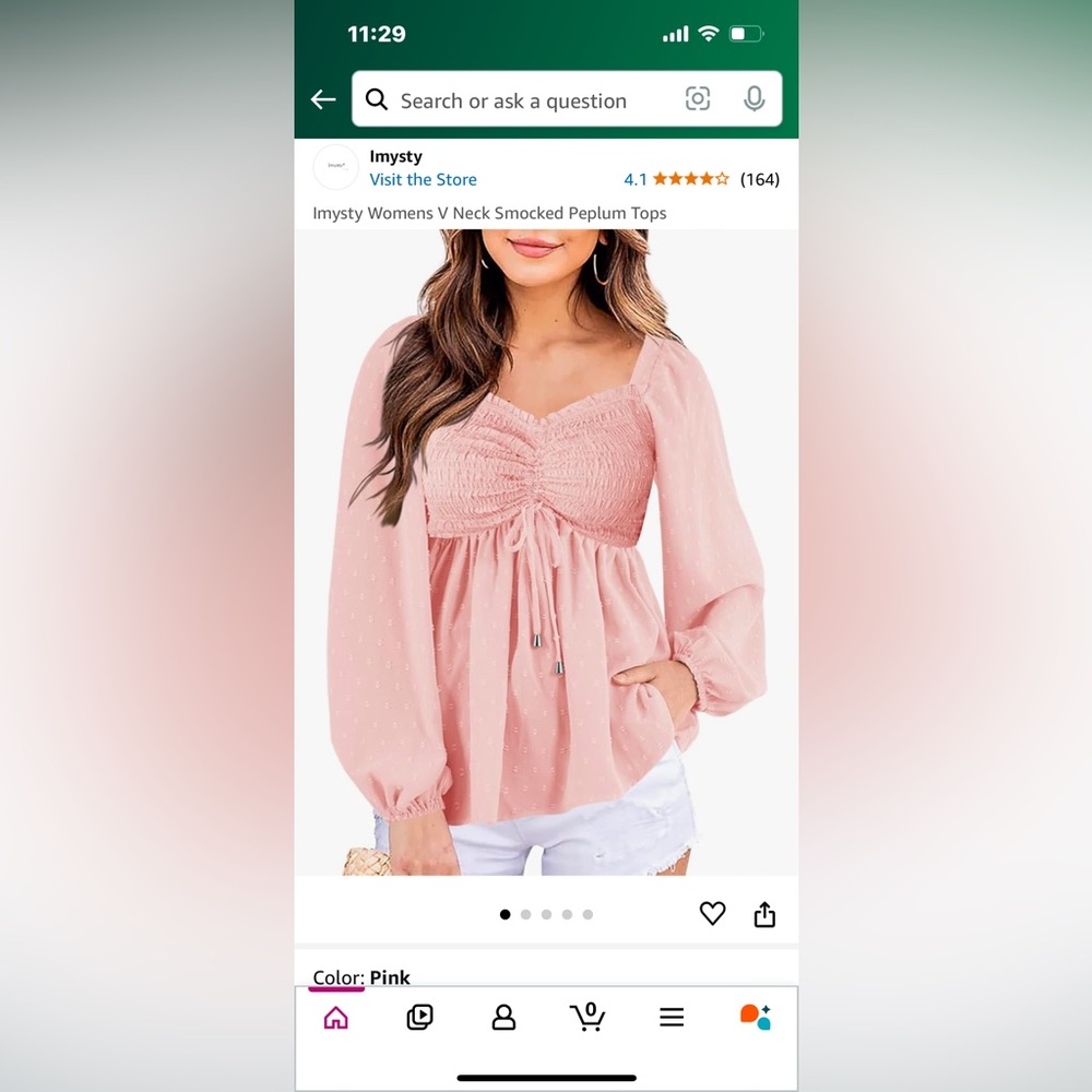 pink smocked dress top
